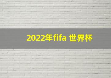 2022年fifa 世界杯